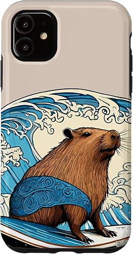 Miniatura 1 de Funda para iPhone 11 Capybara Surfing Roedor para amante de capibara