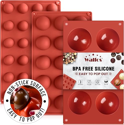 Miniatura 50 de Walfos Molde de silicona para letras y números de chocolate, molde antiadherente para chocolate, hecho de silicona de grado alimenticio, sin BPA, 2