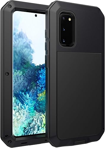 Miniatura 2 de Funda de metal para Galaxy S20 5G, resistente a prueba de golpes, de aluminio, con protector de pantalla integrado, 360 grados, cubierta protectora