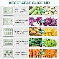 Vista 4 de Ensalada giratorio grande con cortador de 5 cuchillas, secadora de ensalada de 5.3 cuartos de galón para lavar, girar y drenar verduras, frutas