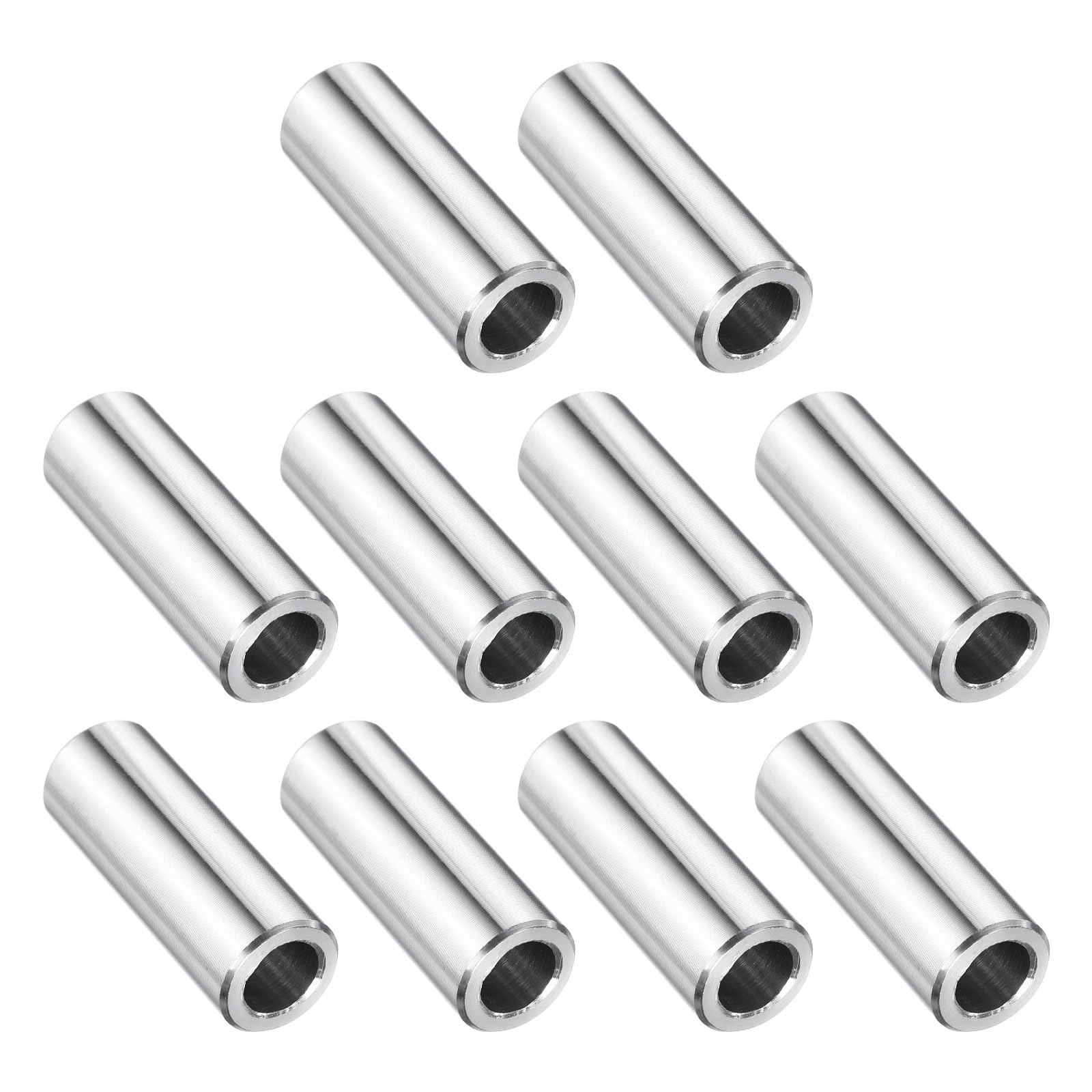 uxcell 10 Pcs Stainless Steel Spacer 5/16" Bore x 1/2" OD x 1-1/4" Length Screw Bushing Plain Finish Round Metal Spacer for 5/16" Screws Bolts and Rods