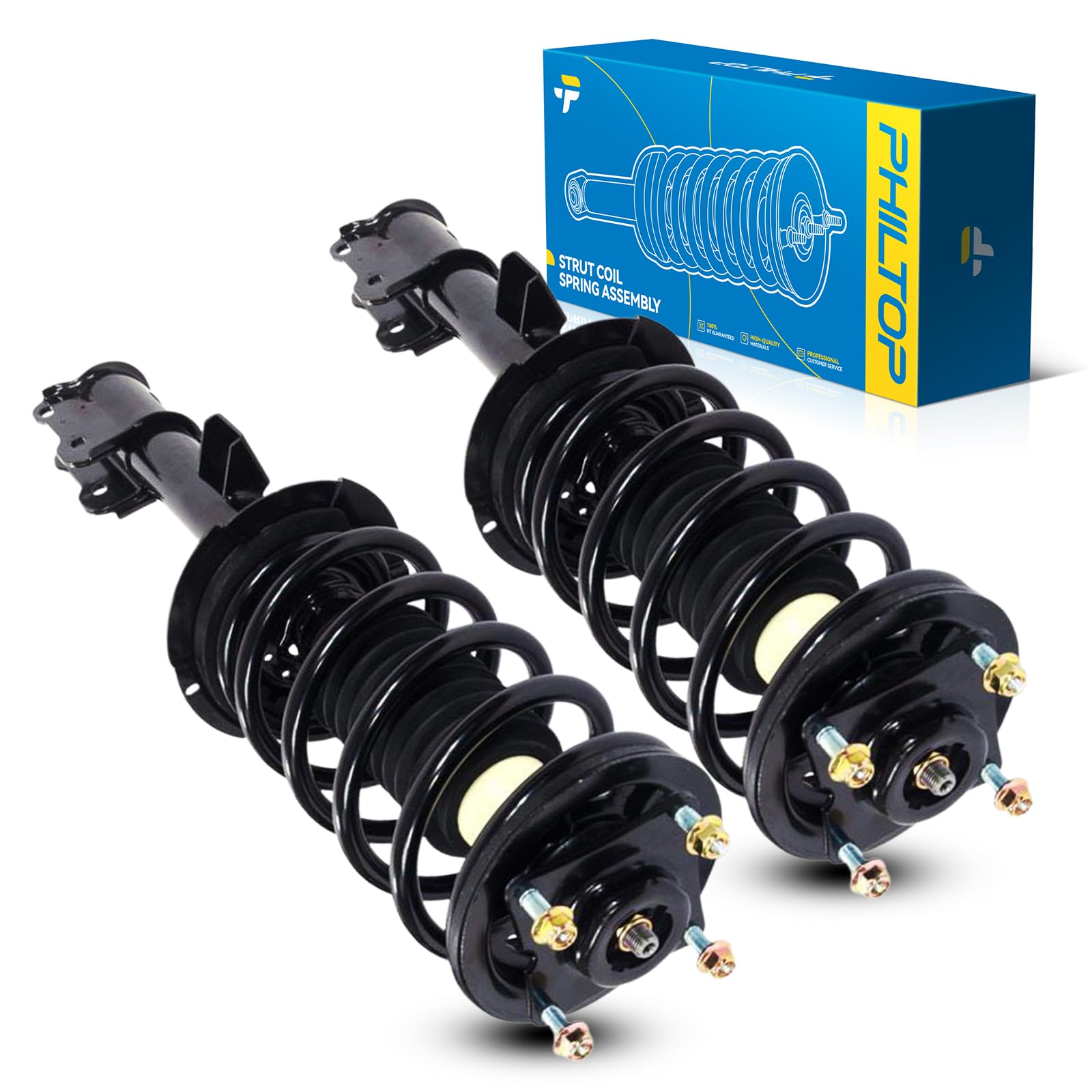 PHILTOP Front Complete Struts Shock Absorber for Tribute 2001-2006, Tribute 2008-2011, Mariner 2005-2011, Escape, Quick Suspension 171593 171594, Struts with Coil Spring Assemblies SAA978 2 Pcs