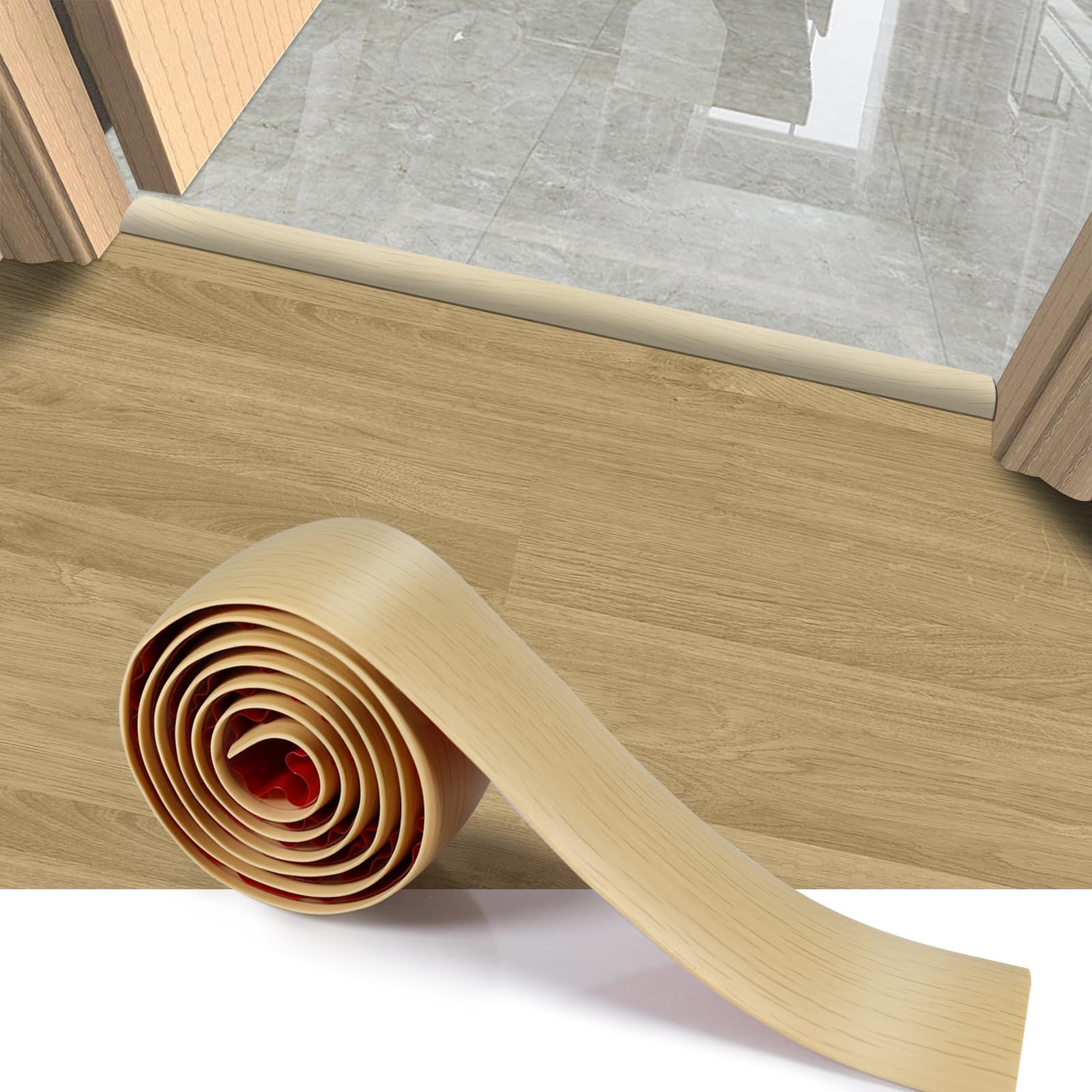 Snapklik.com : Floor Transition Strip, 3.3 Ft Self Adhesive Vinyl ...