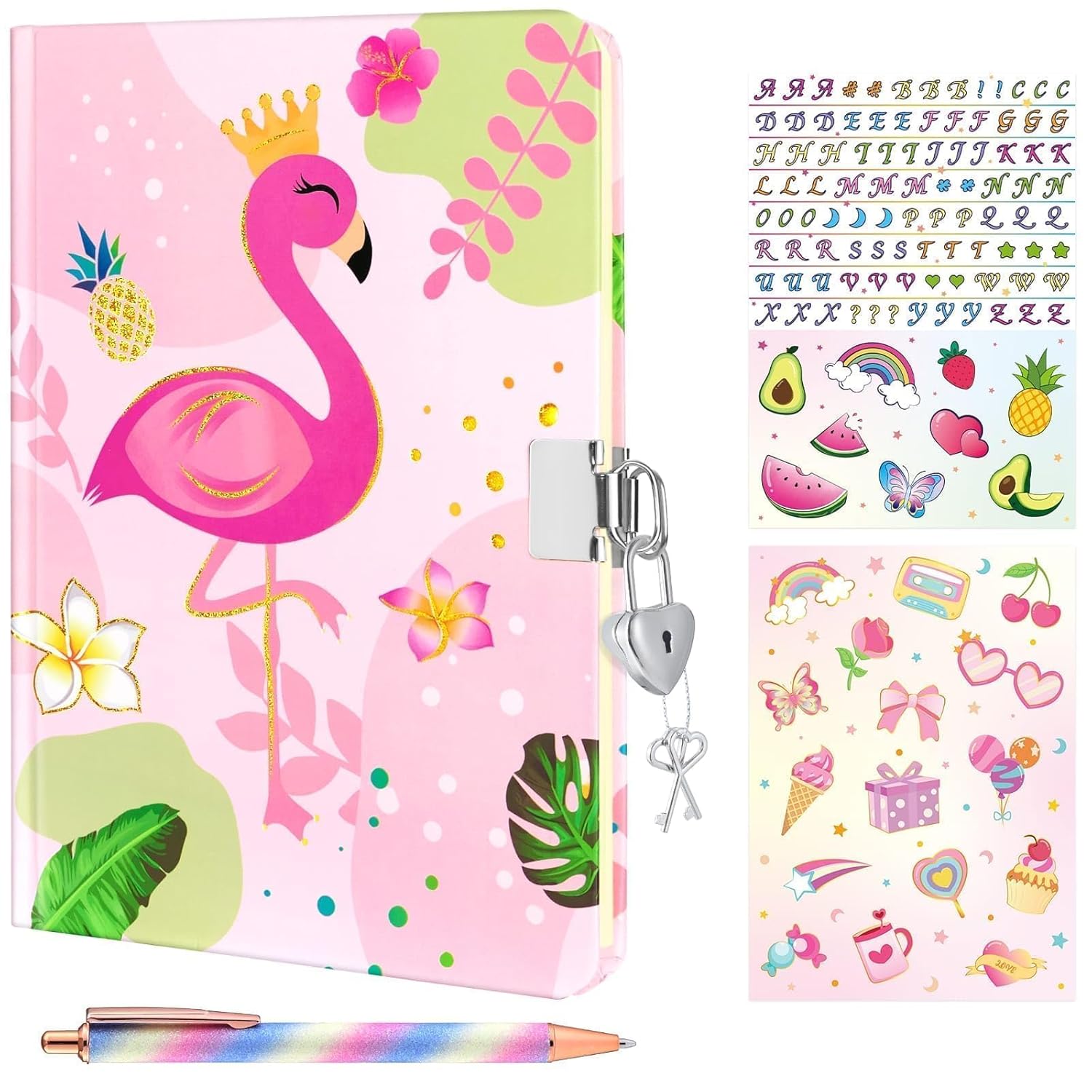 WERNNSAI Kids Diary Set for Boys Game Diary Kit, Bright Kids Diary with Lock and Keys, Boys Game Journal with Pen and Stickers, A5 Ruled Writing Notebook      Unknown Binding