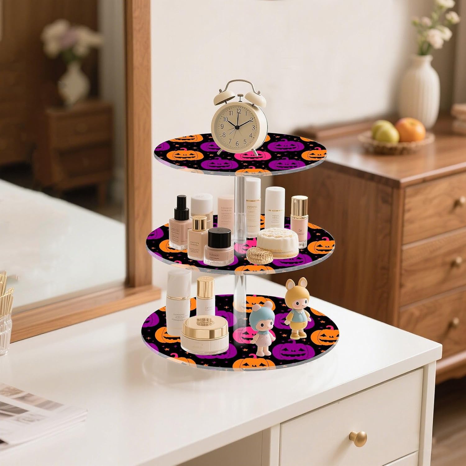 Pumpkin Star Halloween 3 Tier Acrylic Cupcake Stand, Cupcake Stand for 34 Cupcakes for Weddings,Christmas,Holidays,Parties,Birthday,Printed Cupcake Tower 23300988