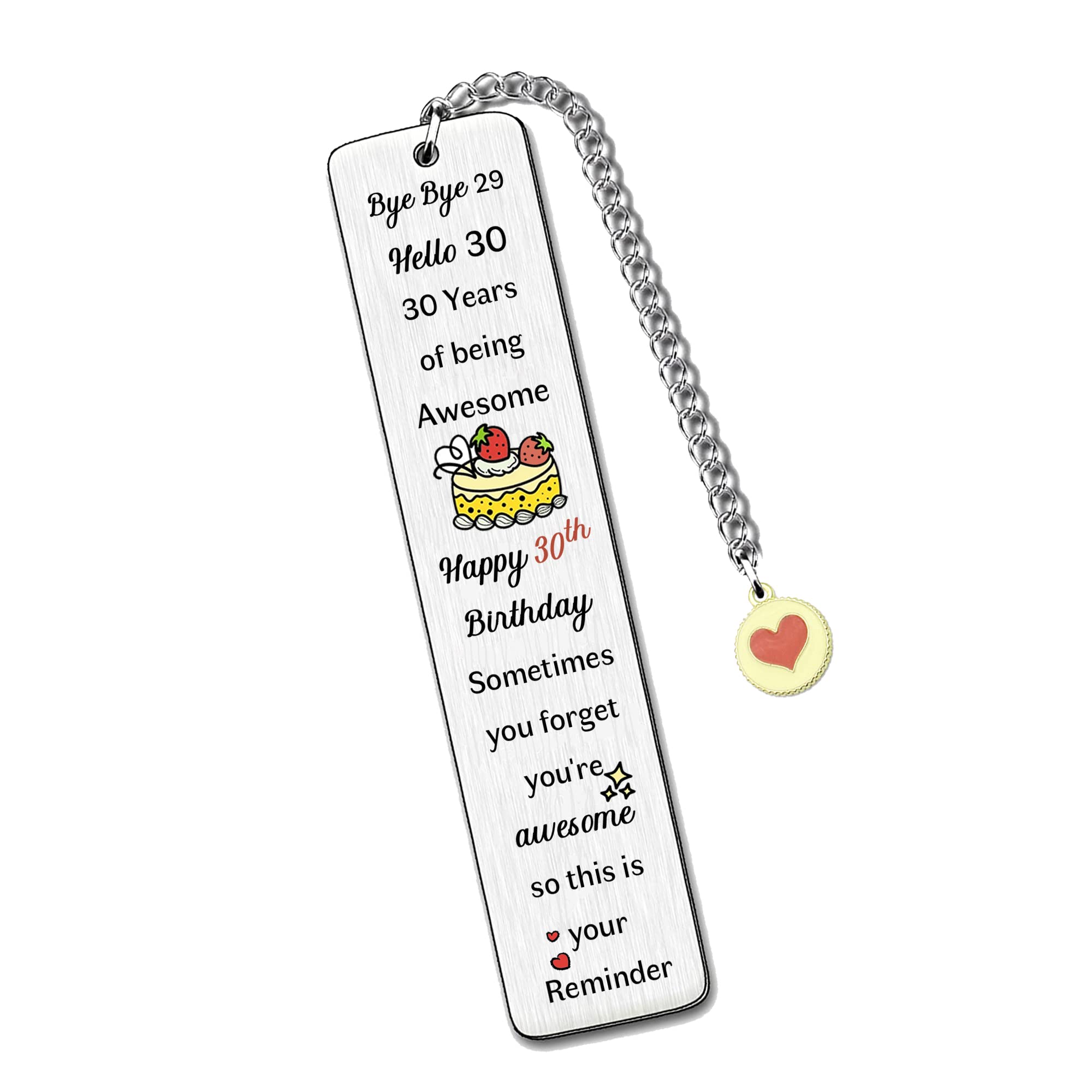 30th Birthday Bookmarkers Aunt Uncle Bookmark Sister Brother Bestie Friend Appreciate Keepsake Women Men 30s Birth Cake Charm Gift Mum Dad Sometimes You Forget You're Awesome so This is Your Reminder