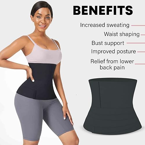 Miniatura 4 de Soo slick Entrenador de cintura para mujer, grasa del vientre inferior, cinturón de sauna, cinturón de compresión de control de abdomen, talla