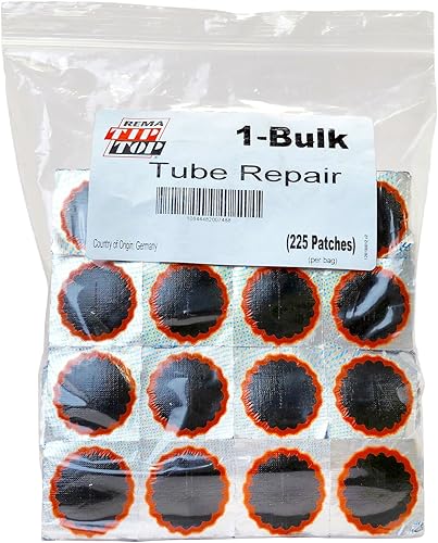 Rema Tip Top Parche de tubo No. 1, 225 unidades de parches de vulcanización redondos de 1-12 pulgadas para reparación de tubos interiores de