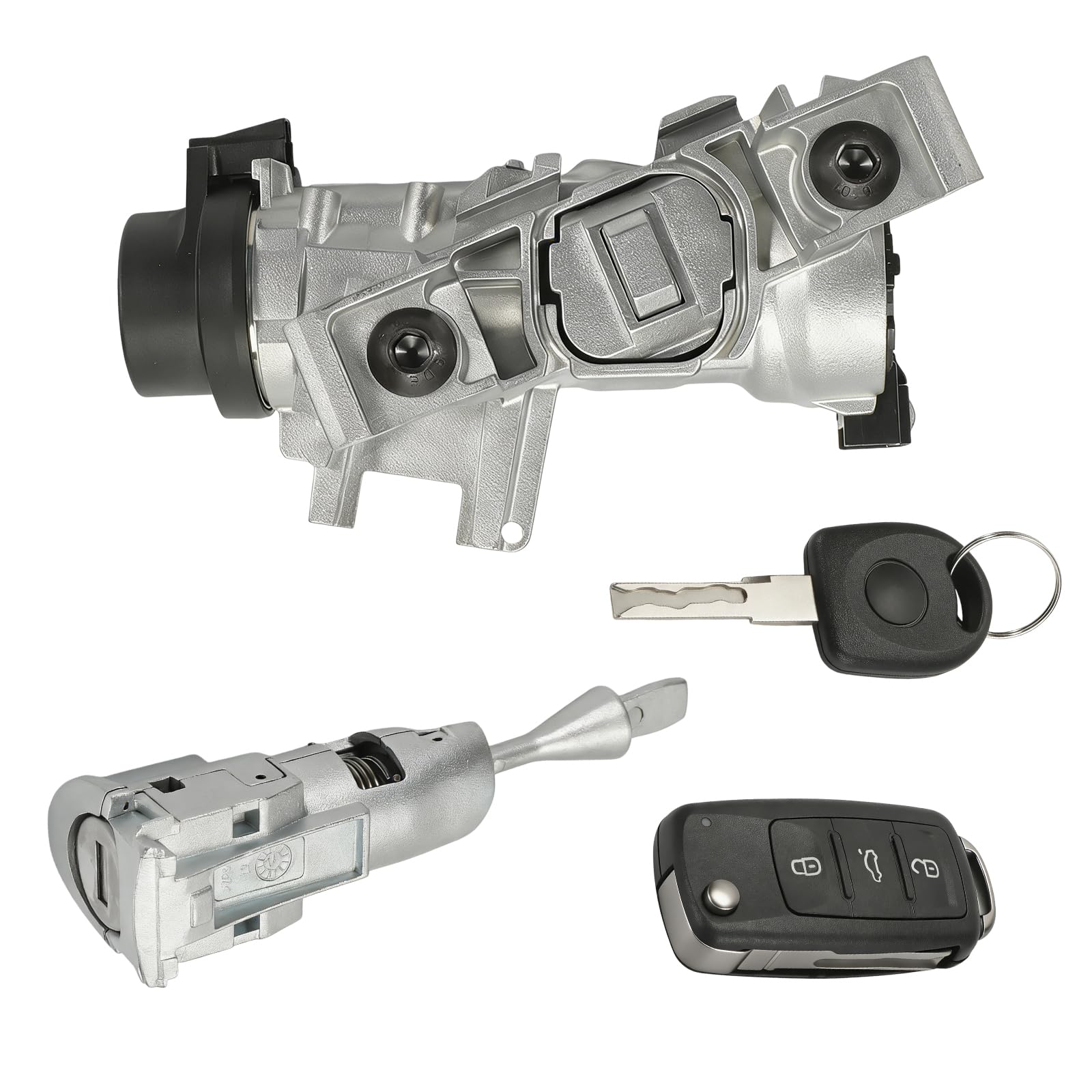 1K0905865 Neiman Interruttore accensione per Golf 5 6 A3 TT Seat Alte Leon | con 1 chiave + 1 telecomando + 1 cilindro della serratura Accensione blocco sterzo alloggiamento 1K0905851B