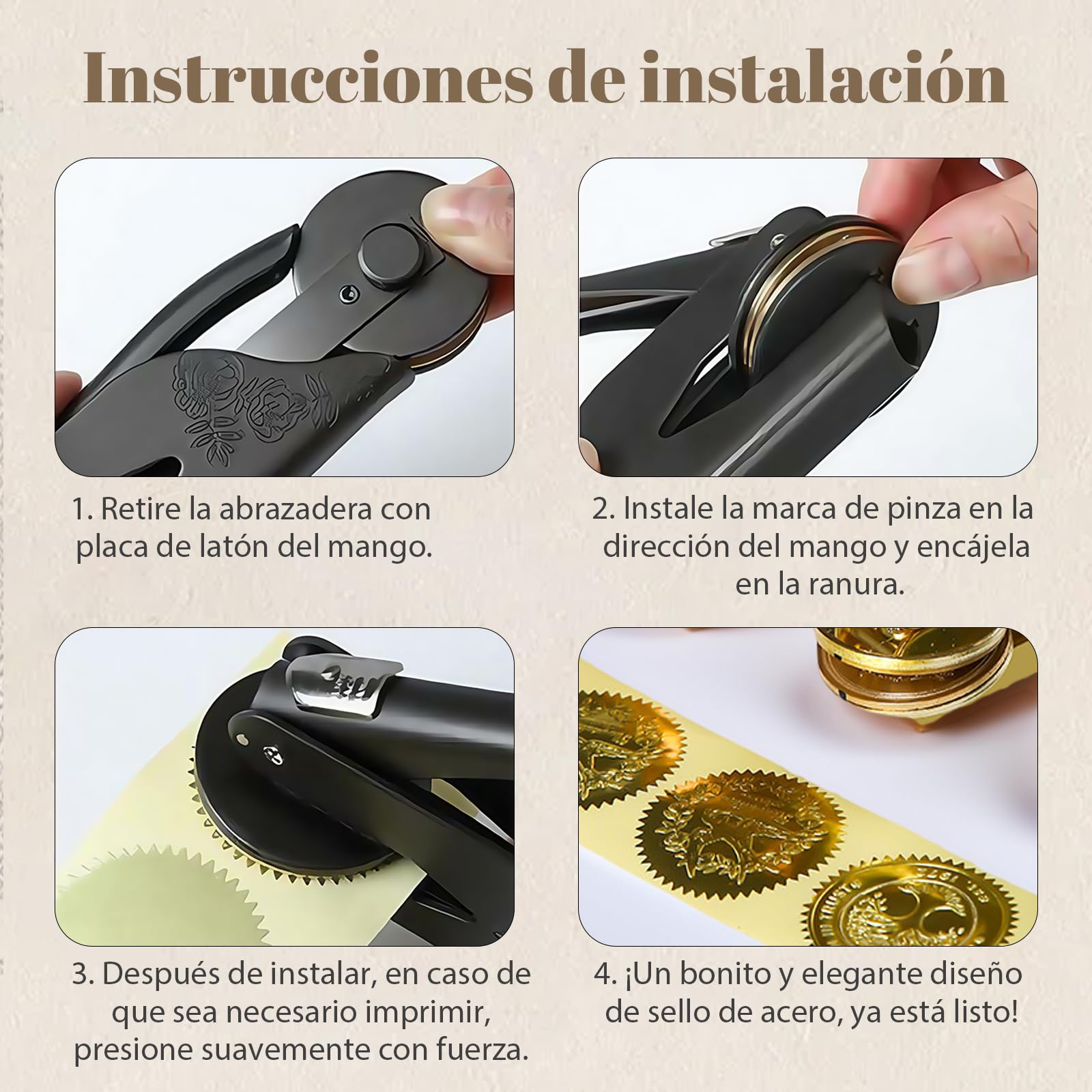 Sello De Libros En Relieve Personalizado,Embosador de Libros Ex Libris,Sello Libros Relieve Personalizado,Libro Embosser con Nombre y Logo, Embosser Para Bodas Sobres Y Libro