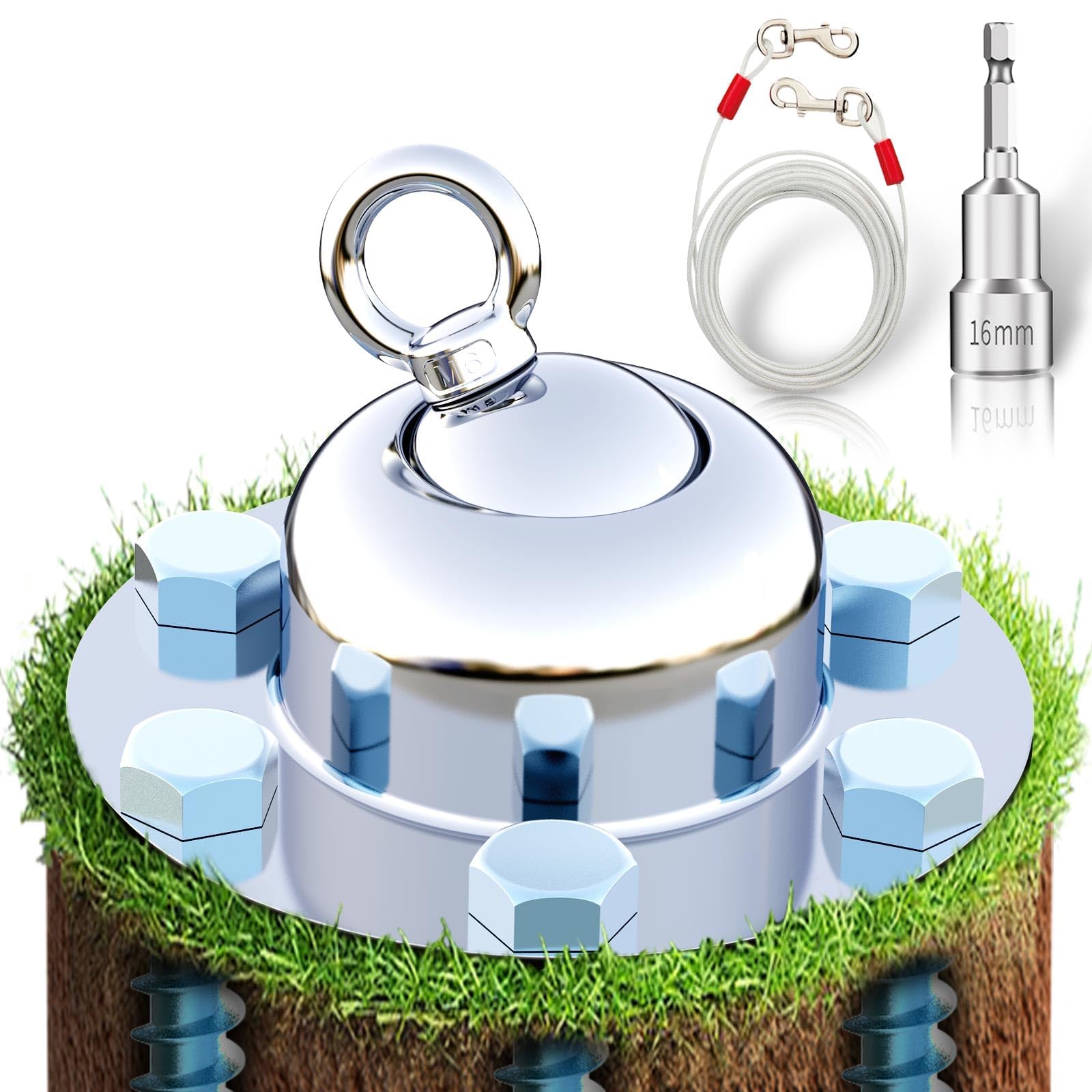 360° Swivel Dog Tie Out Cable and Stake - Upgrad Stainless Steel Dog Stake Dog Anchor for Small to Large Dogs - No Tangle Reflective Run Cable for