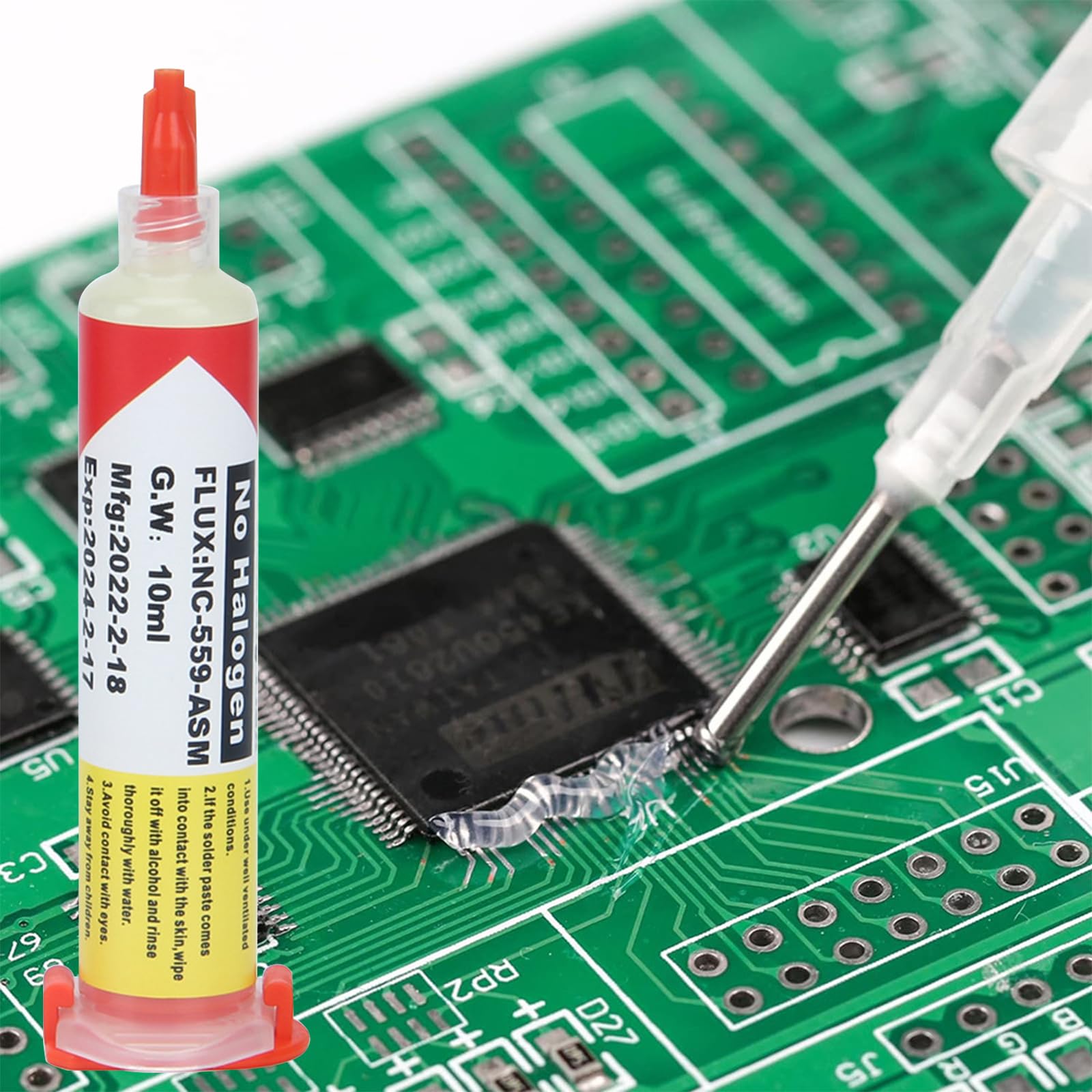2 Piezas Pasta de Soldadura de Resina Sin Plomo,Flux para Soldar Estaño,Flux Soldadura Electronica,Pasta de Soldadura,per Saldatura per Bga Smd Pga Pcb Saldatura(10ml)