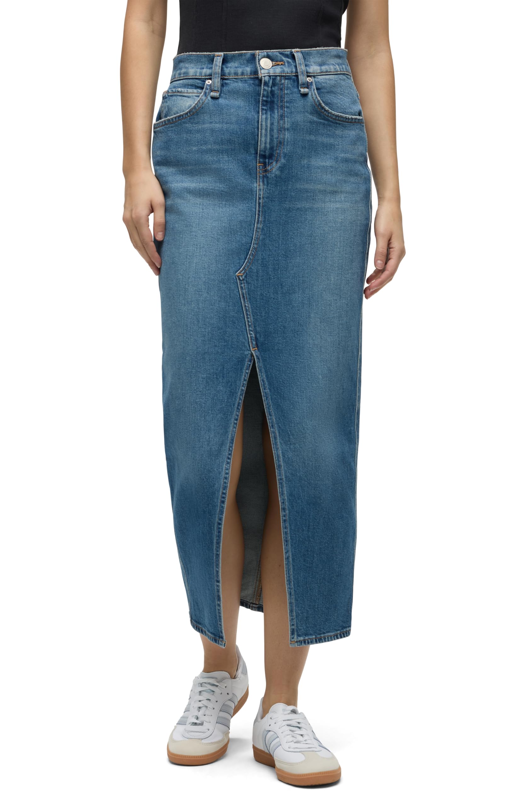 Hudson Womens Reconstucted Midi Skirt