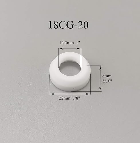 Miniatura 7 de RIVERWELD TIG Stubby Gas Lens Collets Cuerpo 17CB20G Copa de vidrio #10 Kit de boquilla de alúmina para WP 17 18 26 TIG Antorcha de soldadura 55pcs
