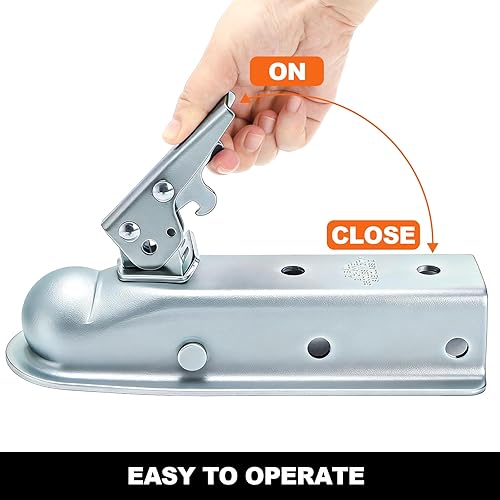 Miniatura 5 de Fasmov Acoplador de lengüeta de remolque recto, acoplador de remolque recto para enganche de bola de 2 pulgadas, ancho de canal de 2 pulgadas,