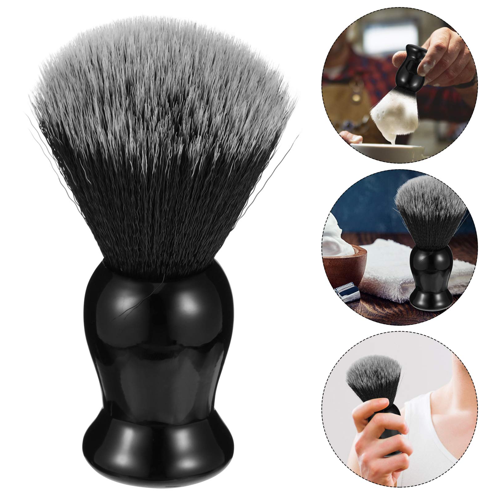 Beatifufu 2pcs Beard Shaving Brushes for Men Wooden Handle Beard Brush Gentle Bristle Brush for Beard Grooming Accessory