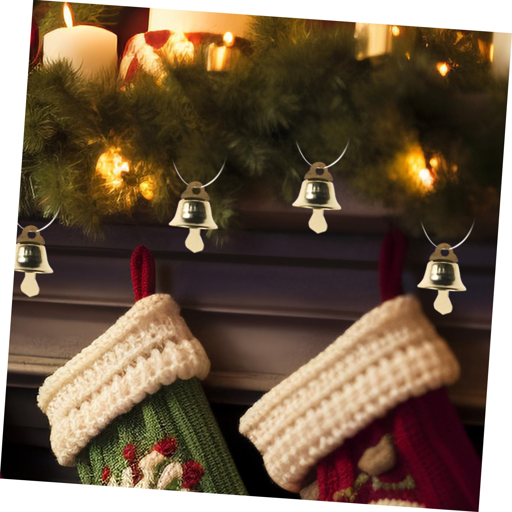 IMIKEYA 120pezzi Mini Campana Pendente di Natale Ornamento Campana Fai da Te per Albero di Natale Accessori per Carillon Vento Oro