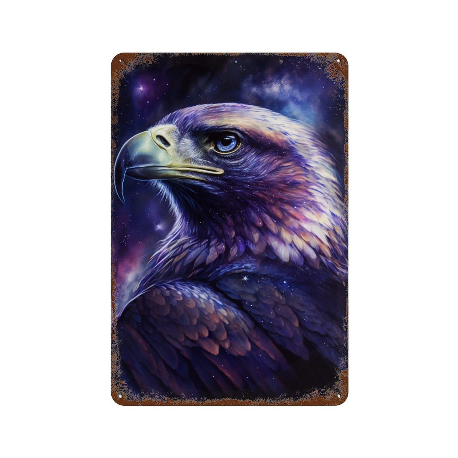Eagle Fantasy Art Print-7 Rustic Tin Plaque 11.8"x7.9", Industrial Home Decor for Pub, Kitchen And Man Cave Decor