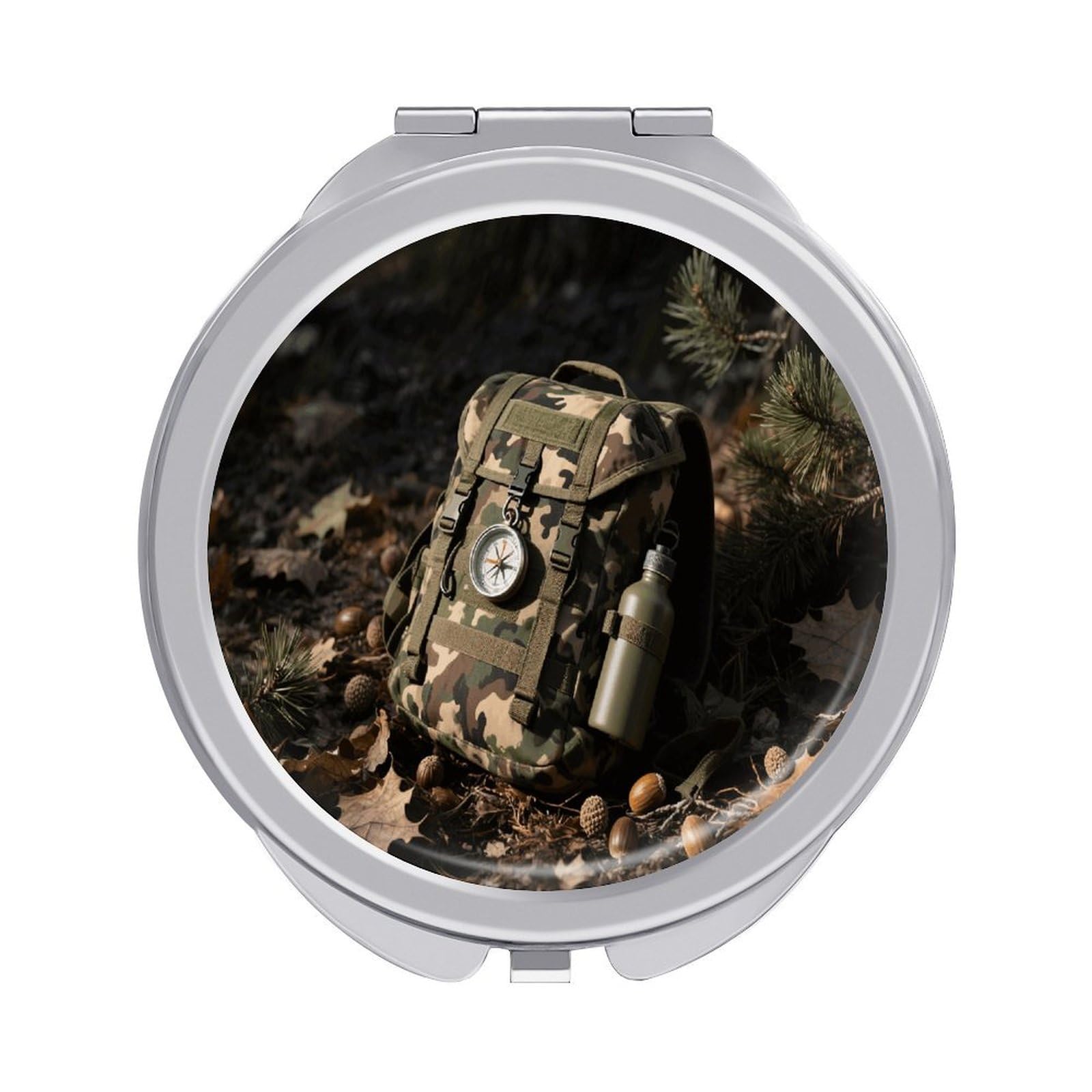 VstaDank Hunting Camo Travel Makeup Mirror 2 X /1 X Magnifying Mini Vintage Pocket Mirror for Purse Small Portable Folding Small Round Mirrors Portable Vanity Mirrors for Women