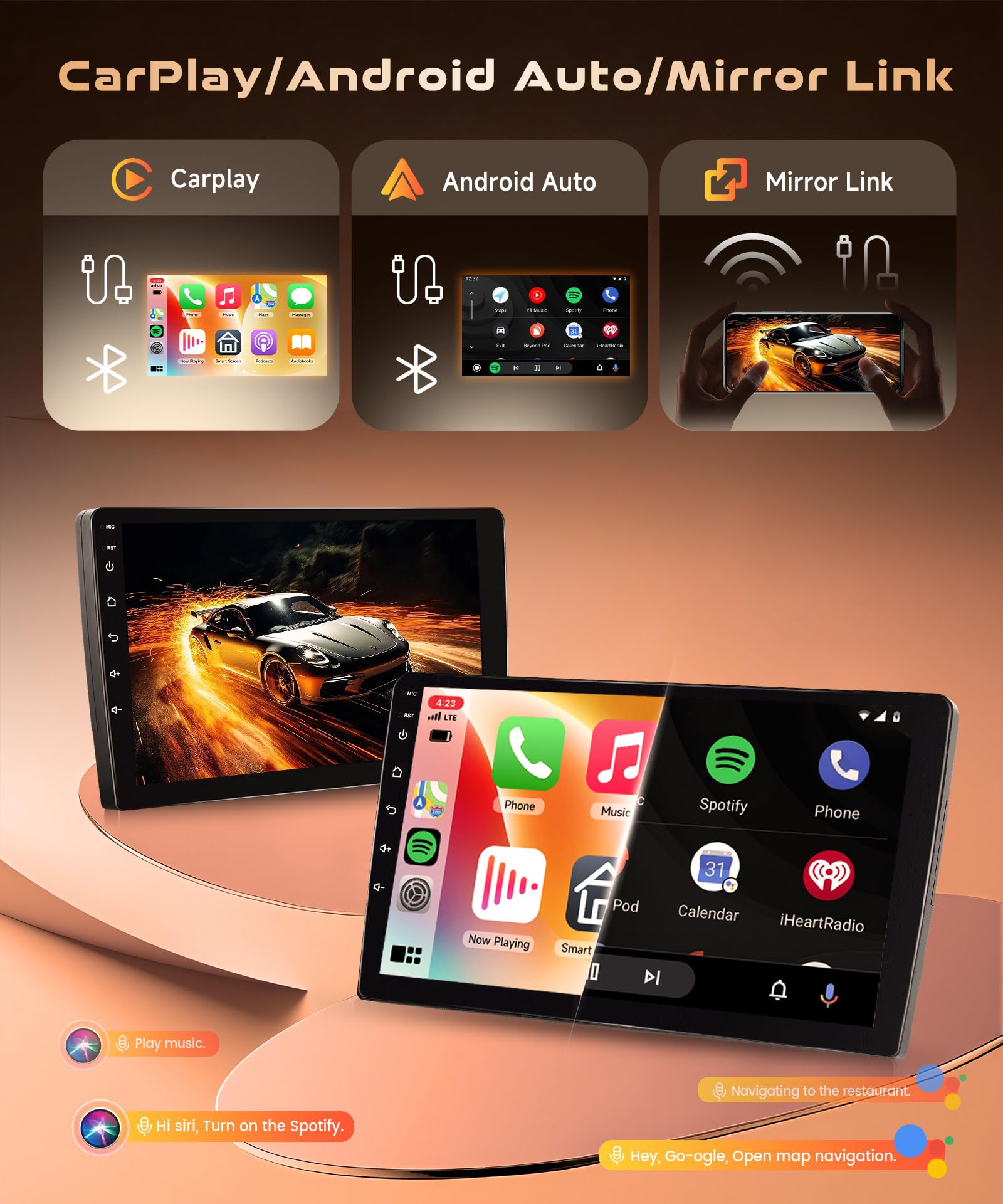 KYNNT 4G+64G CAR Radio for Honda Civic 2006-2011, Android Car Stereo for Civic Wireless CarPlay Android Auto, 32EQ, GPS Navigation WiFi, Bluetooth 10.1'' Touch Screen FM Backup Camera MIC