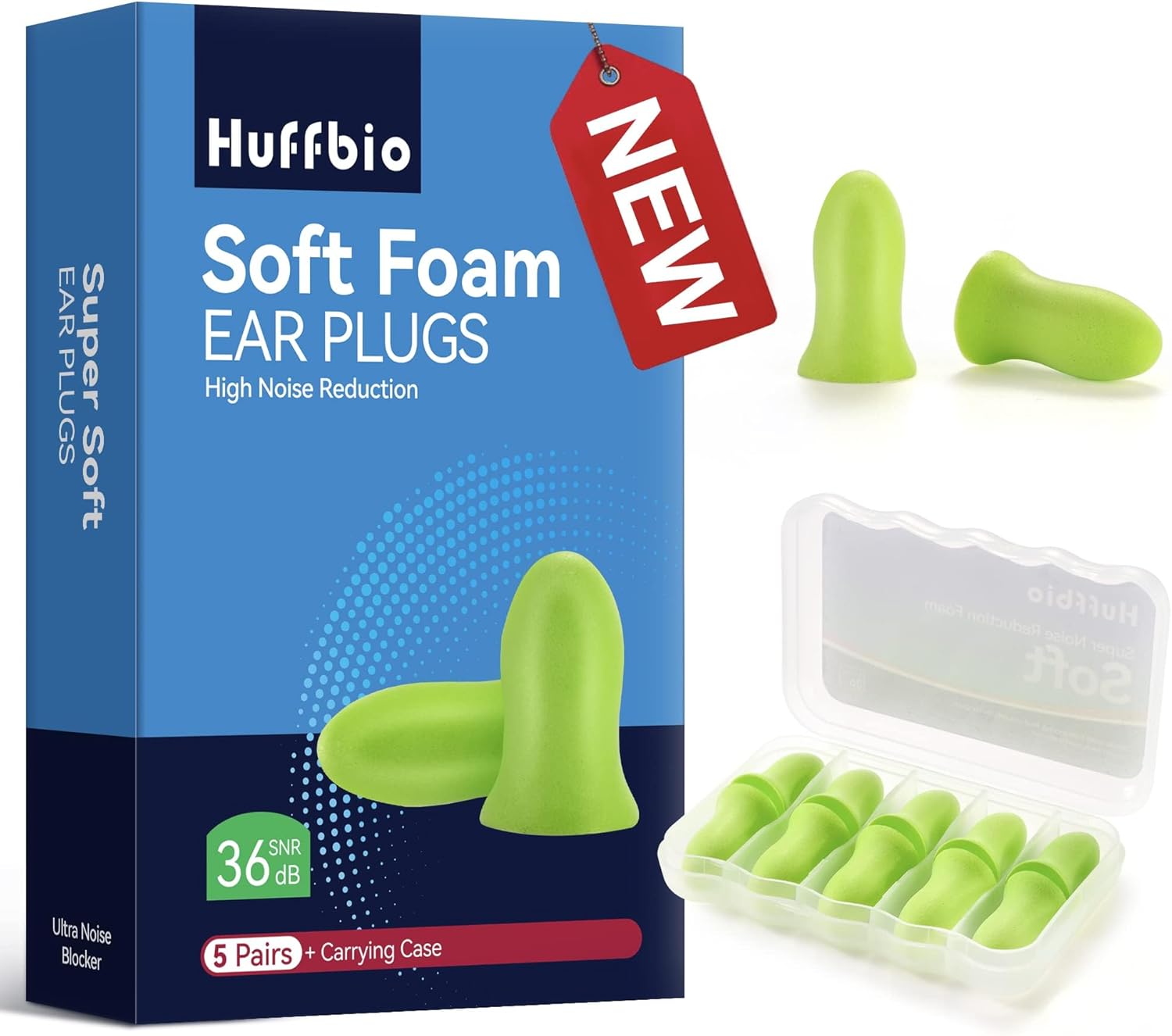 HUFFBIO革命的な耳栓 睡眠用、ソフ