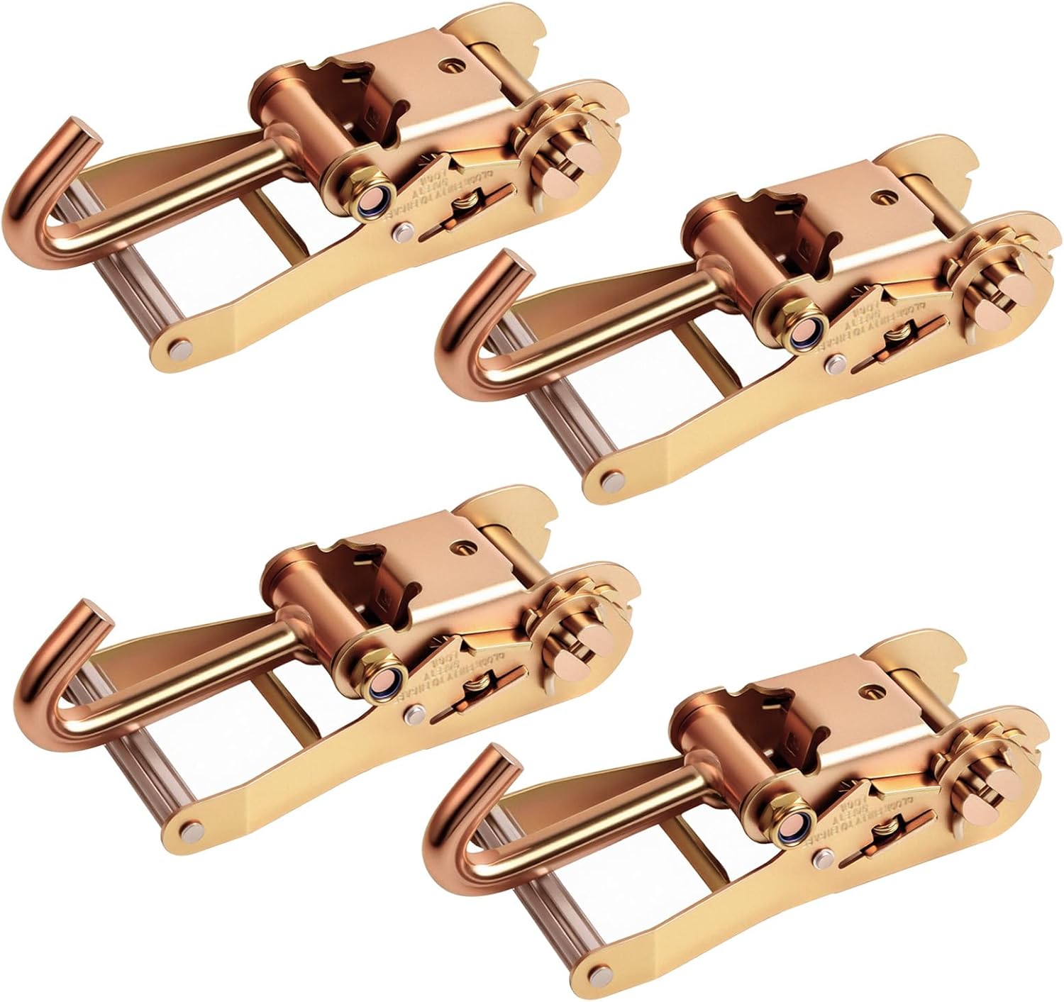 4 Pack Ratchet Tie Down Straps with J-Hooks – Heavy Duty Cargo Straps for Truck, Trailer, and ATV Securement