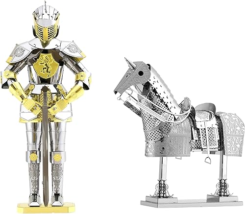 Metal Earth Fascinations - Juego de 2 armaduras de metal 3D, caballero europeo - Caballo