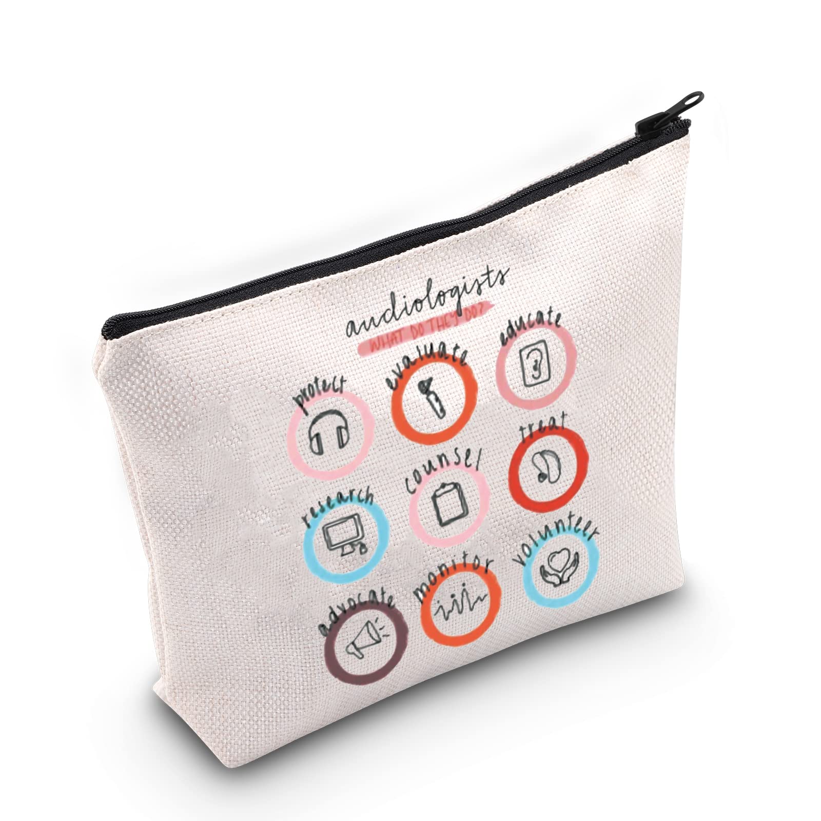 JNIAP Audiology Gifts Audiologist Makeup Bag Ear Doctors Gifts Audiology Student Graduation Gifts Makeup Zipper Toiletry Pouch (Audiologists bag)