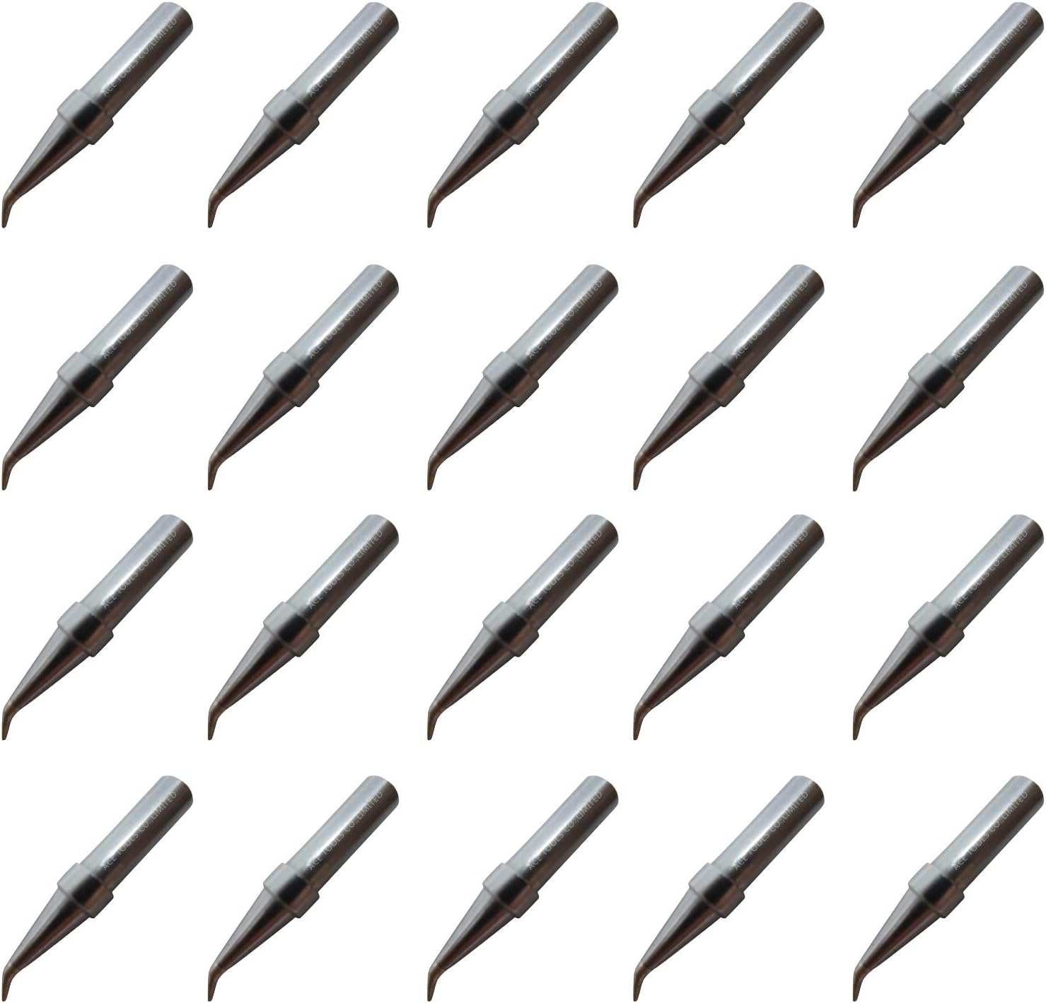 ETX Bent Conical Round All-round 0.2mm for WESD50 WES50 WESD51 WES51 PES50 LR20 PES51 LR21 WE1010NA (WE1010EU) WE1010 ACE Brand Solder Iron Handle Tips Great for Drag Soldering (20)