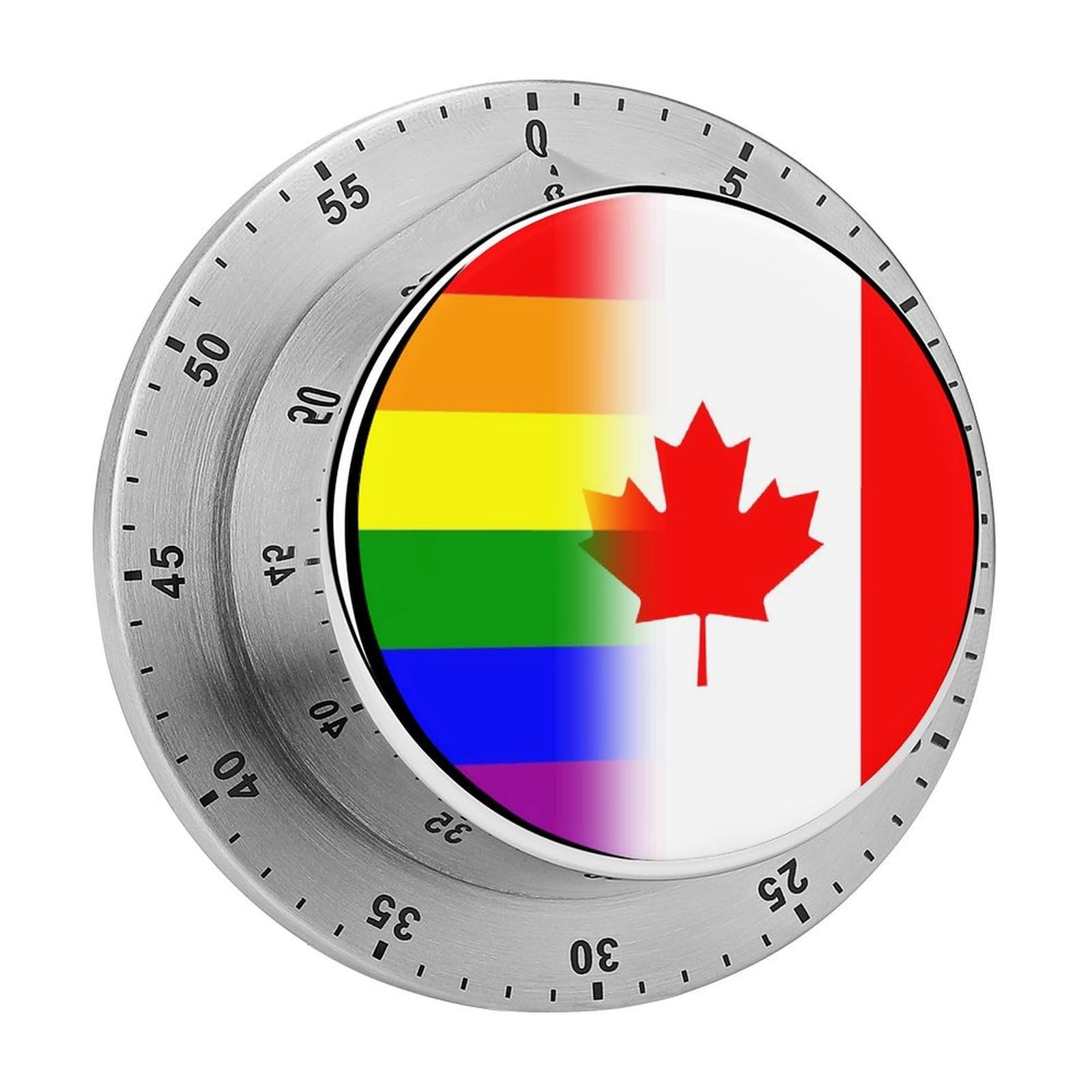 LGBT Pride Canadian Flag Mechanical Rotary Timer, Used for Daily Timing