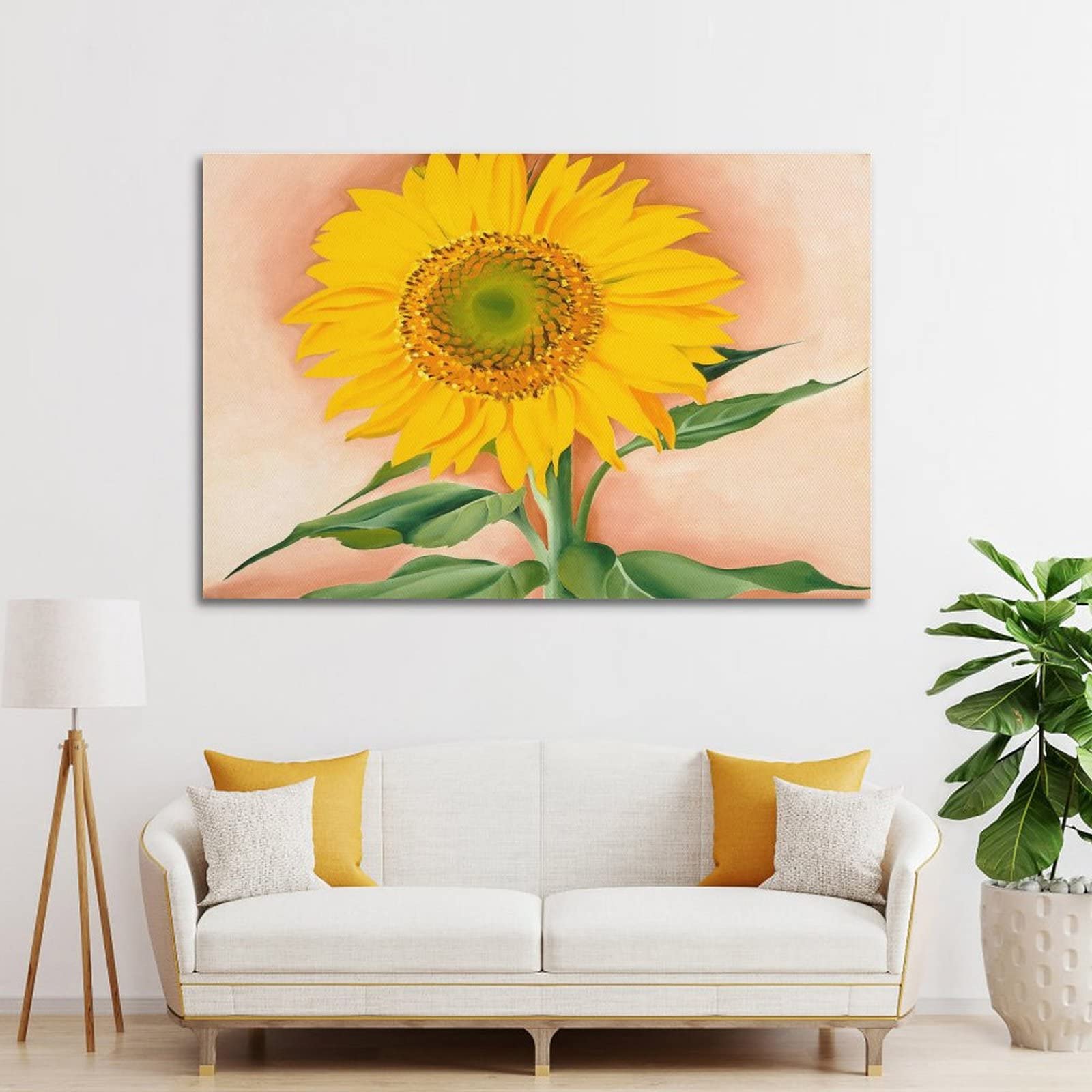 ジョージア・オキーフ 「ひまわりSUNFLOWER」　額付き 高級アートプリント ジョージア・オキーフ 「ひまわりSUNFLOWER」 額付き 高級アート