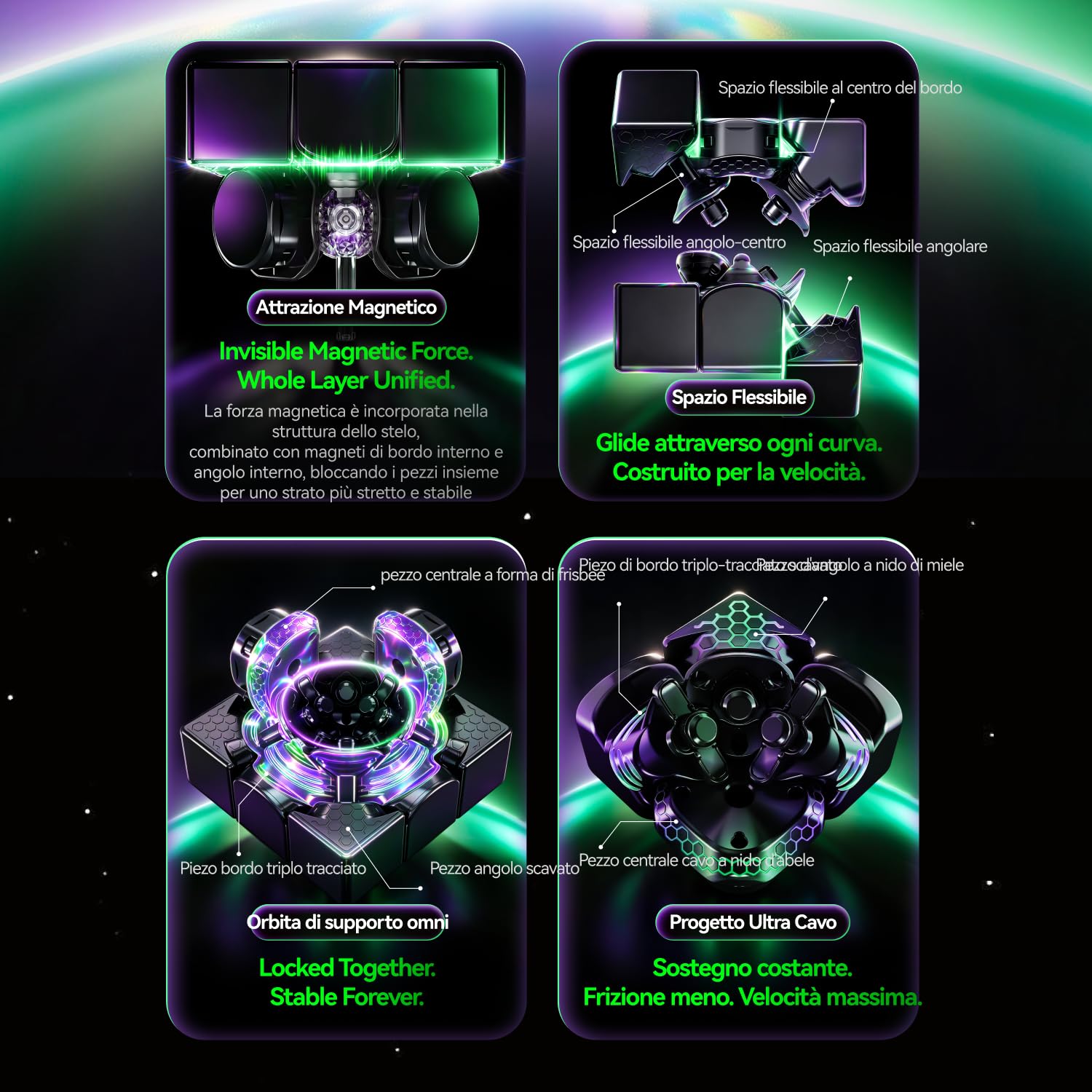Pack GAN V100 Maglev & 17 MagDrive Speed Cube 3x3, Version UV