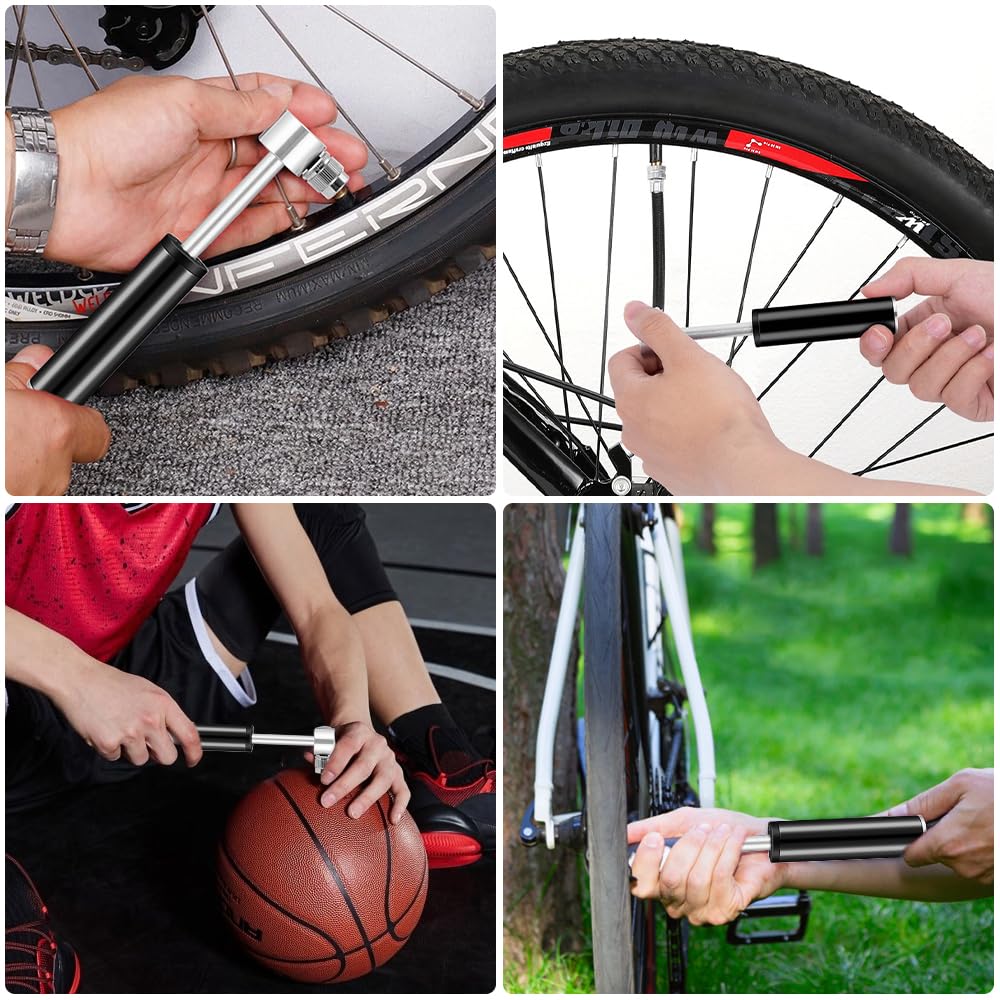 Tragbare Mini Fahrradpumpe, 120PSI Hochdruck Luftpumpe Radfahren Notfall Tragbares Fahrrad mit Rahmenhalterung für Rennrad Mountainbike Straßenpumpe Anti-Fall-Schnellpumpen Compact & Light