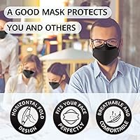 Vista 4 de LEVENIS - Paquete de 50 mascarillas faciales KN95, transpirable, cómoda y desechable, color negro