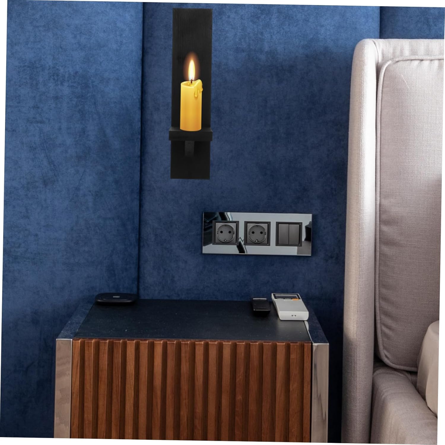 2-Pack Gothic Wall Candle Holders Rustic Wooden Sconces for Home Decor Suitable for Bedroom Living Room Kitchen and Bathroom Handmade Candle Holders Vintage Charm