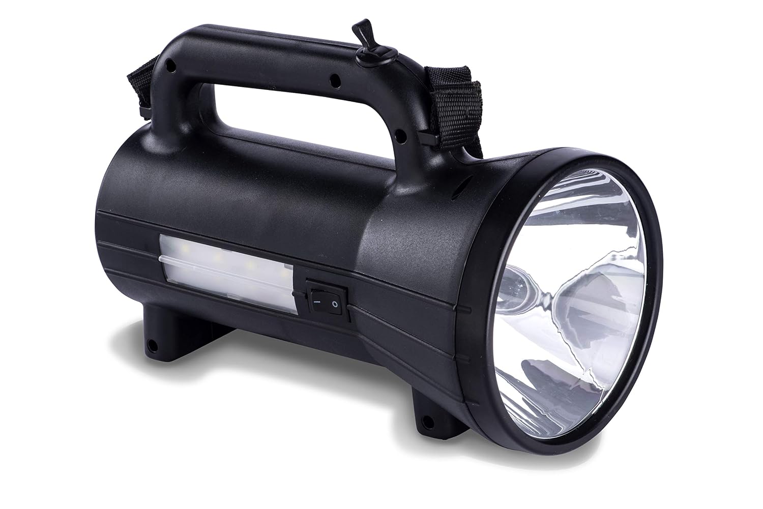 ANDSLITE Plastic Rechargeable LED Torch Cum Emergency Light with Power Bank, Black