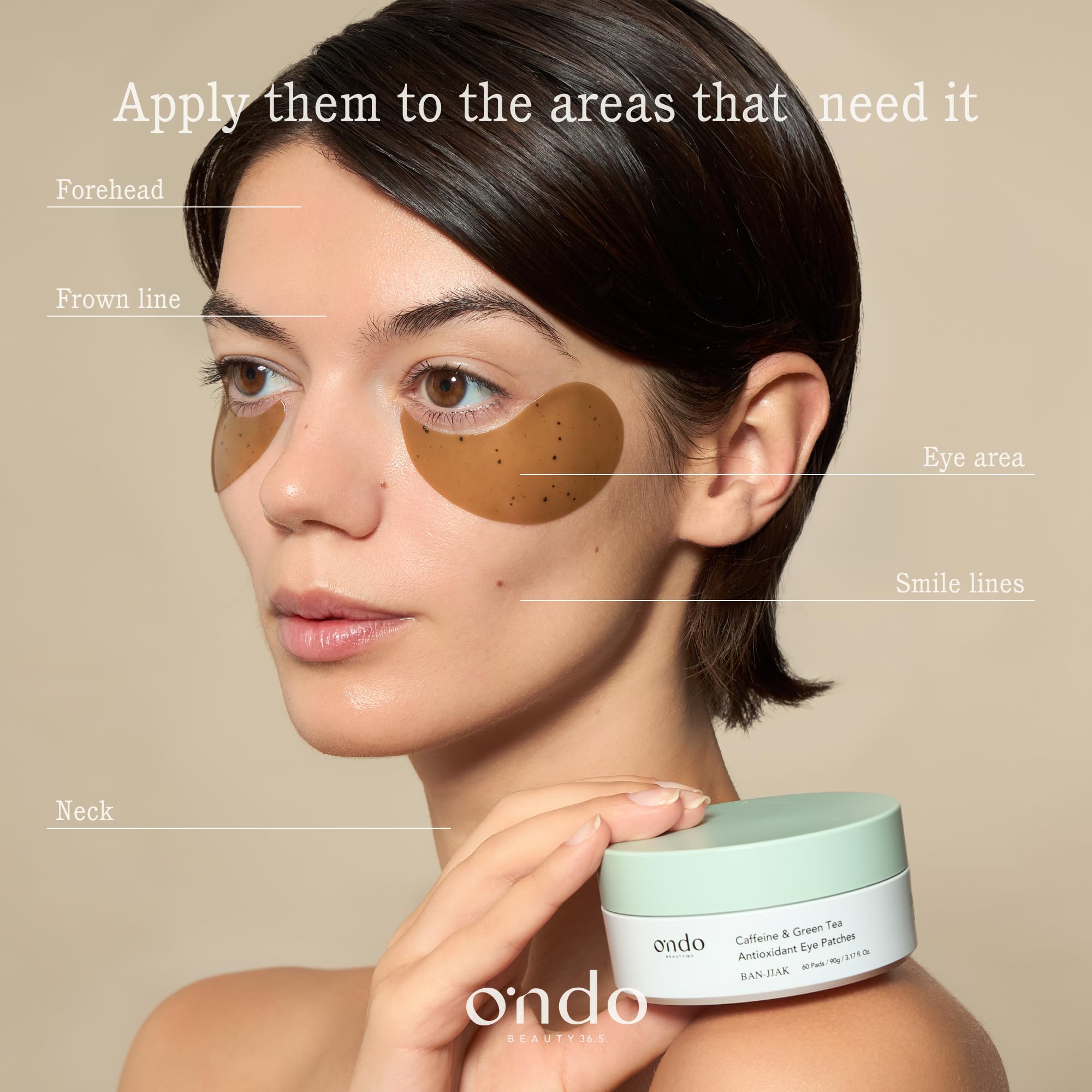 Ondo Beauty 36.5 Przeciwutleniająca opaska na oczy z kofeiną i zieloną herbatą 90 ml