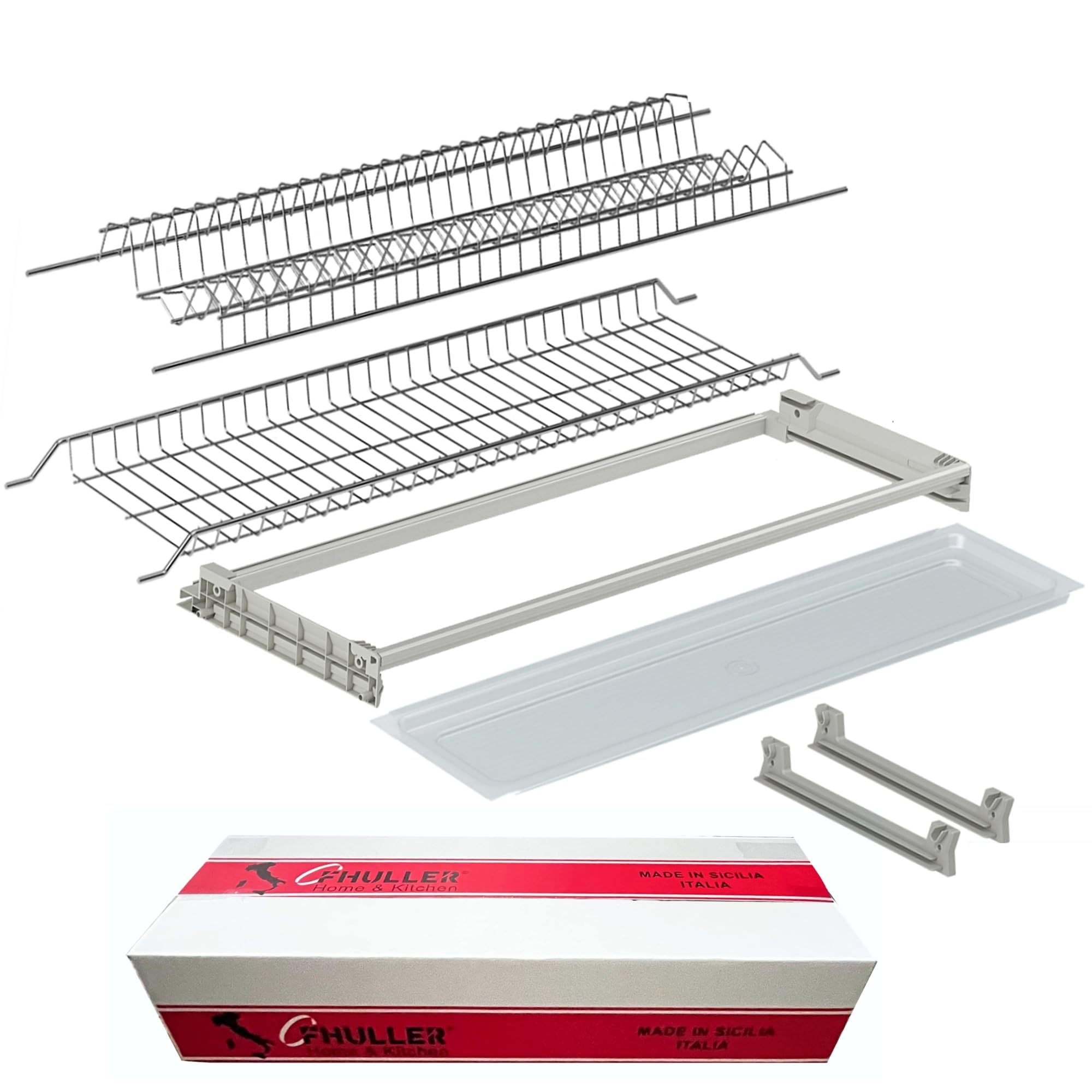 Scolapiatti Incasso Filo Acciaio Inox (NO Cromato o Verniciato Grigio) Per PENSILE 90 INTERNO 86,4 Misura Scolapiatti 85,6-701/90 XP3 Griglia Portapiatti+Bicchieri + 2Staffe+Vaschetta+Telaio