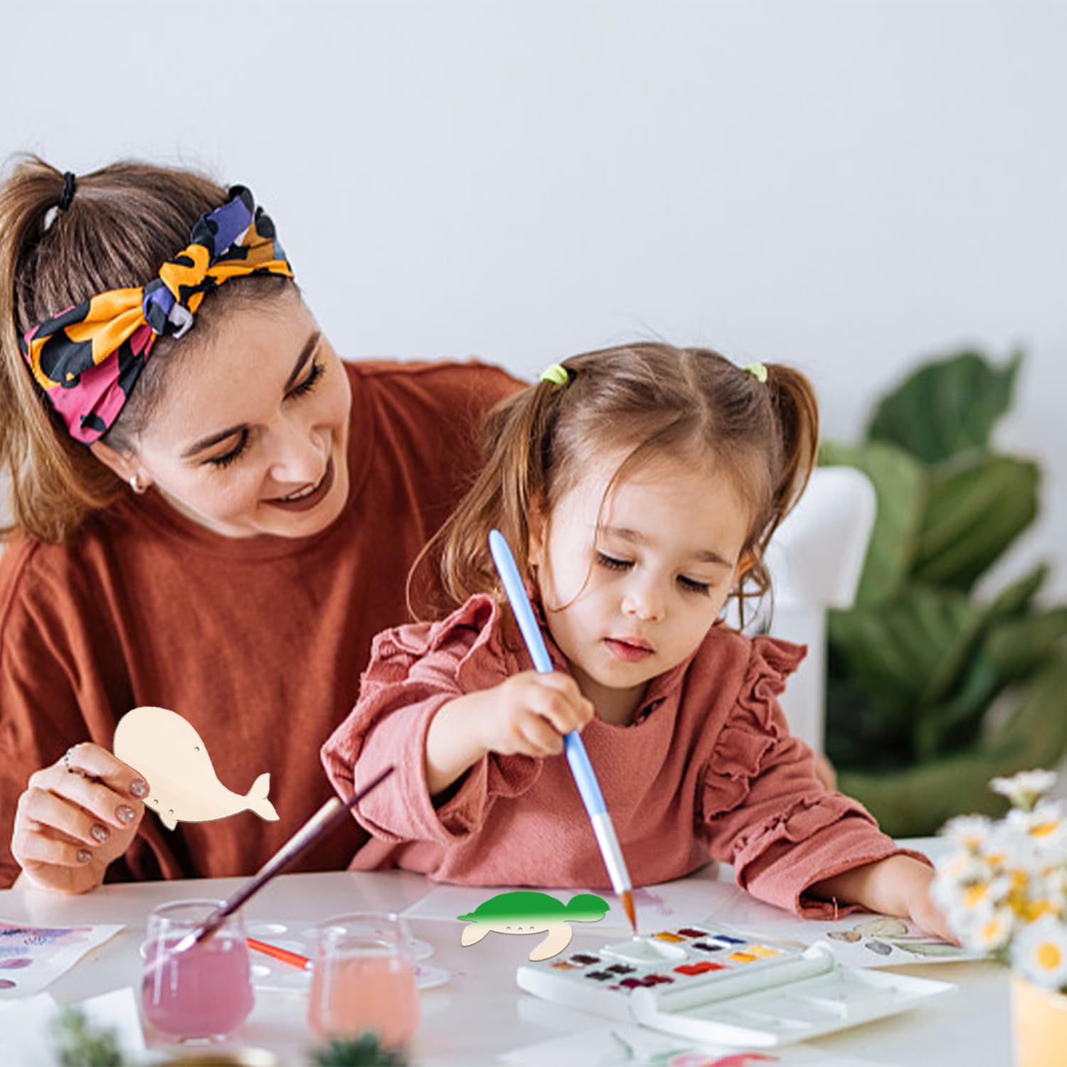 MEMOFYND Juego de 9 carillones de viento de animales marinos,decoración creativa colgante de dibujos animados para exteriores, creativo de carillones de viento,pintura de animales marinos de madera