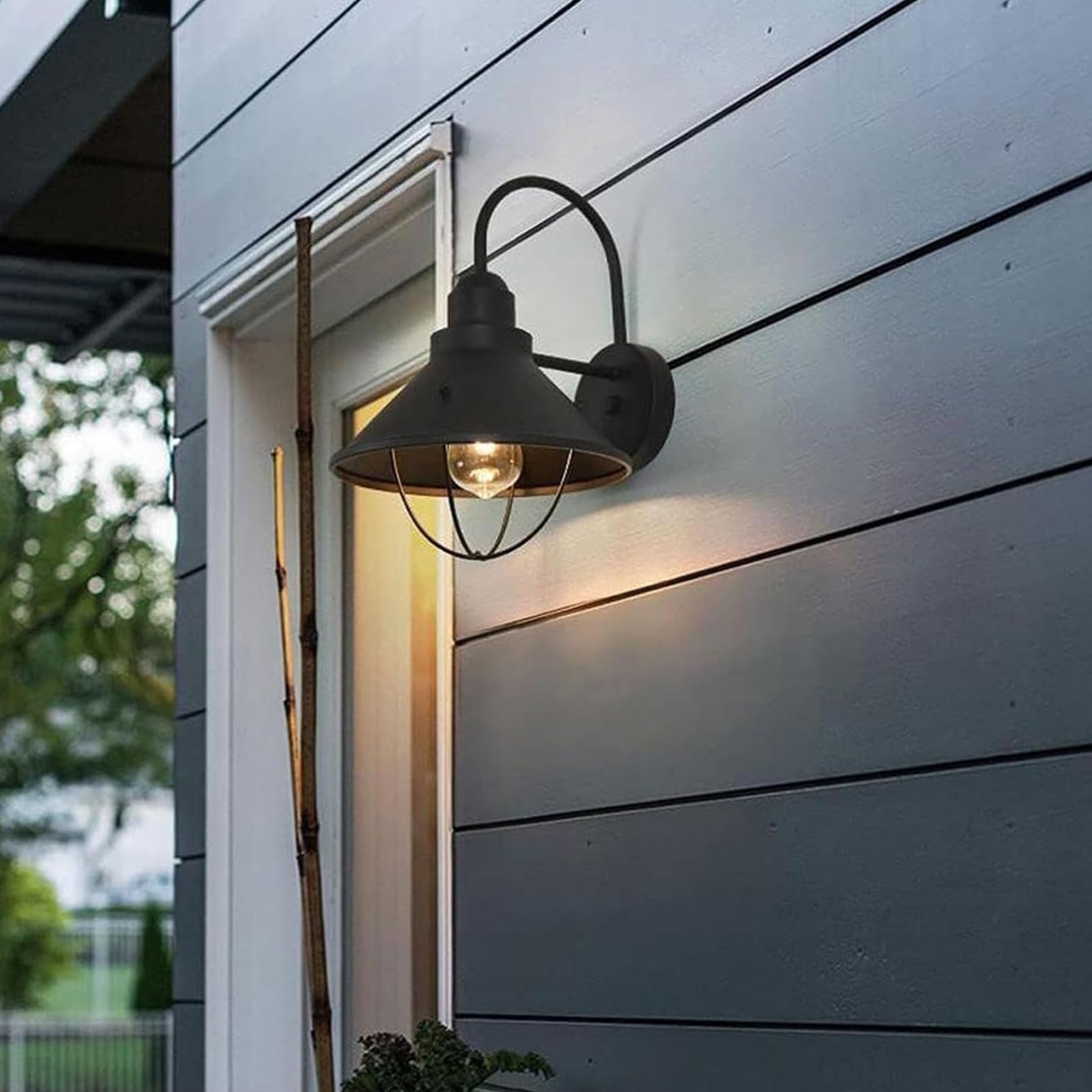 LED Wall Light, Wall Sconce Outdoor Lighting Black Barn Outdoor Porch Light Exterior Wall Mount Lamp for Balcony Courtyard Garden