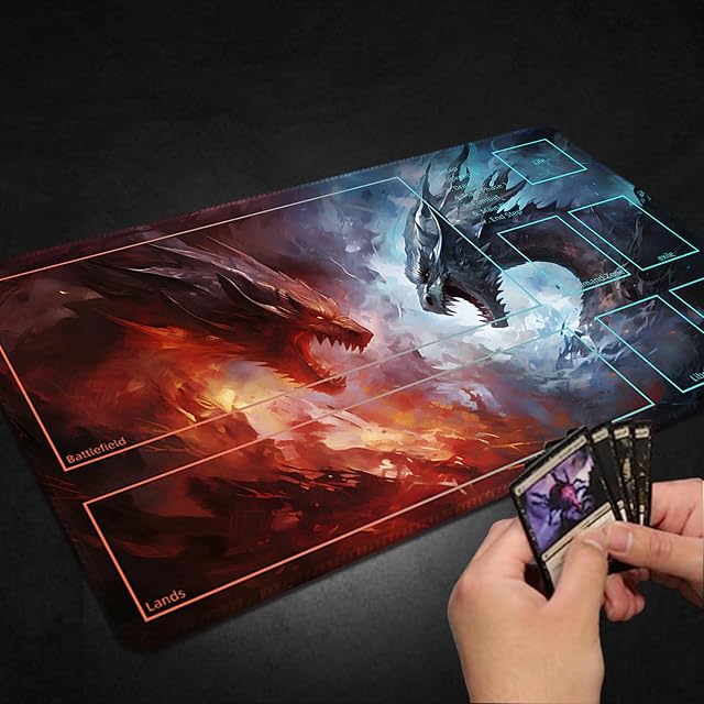 Foto 5 de 5 de Malqiqi Tapete de juego para MTG, con bolsas de almacenamiento gratis, tapete de juego de 24 x 14 pulgadas