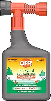 Backyard Bug Control Pretreat, 32 oz, Outdoor Bug Treatment, Covers up to 16,000 sq. ft., Kills for up to 8 Weeks, with a Convenient Hose Connection