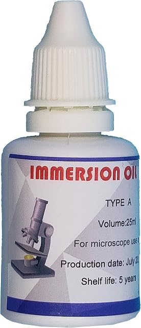 Huile d'immersion du microscope, 3/4 oz (25ML), Type A, Microscope spécifique, Facile à supprimer