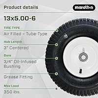 Vista 2 de Marathon Industries 20336 13x5.00-6" Pneumatic (Air Filled) Lawnmower Tire on Wheel