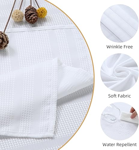 Miniatura 2 de Home Queen Juego de manteles rectangulares repelentes al agua con diseño de gofres, mantel moderno vintage de 54 x 70 pulgadas con 4 servilletas,