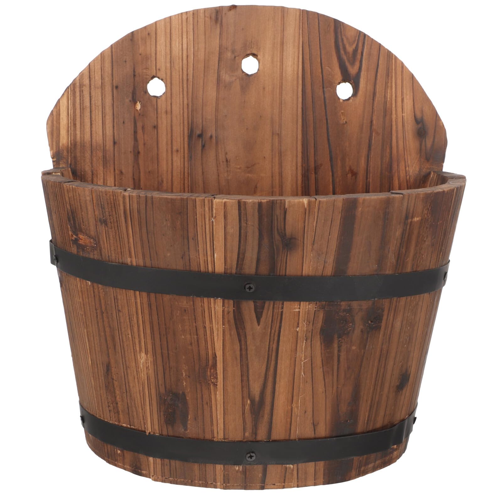 Hängender Blumenampel Blumentopf aus Holz, dekorativer Wand-Blumentopf für Balkon und Garten, rustikaler Pflanzenkübel mit natürlichem Landhausstil, Installieren, langlebig und praktisch