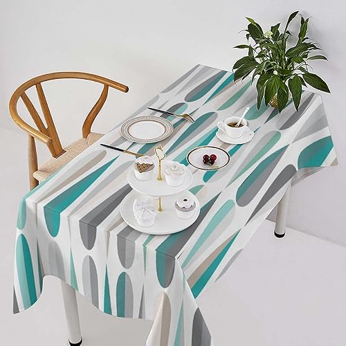 Vista 179 de Mantel floral retro de los años 70, diseño bohemio abstracto de flores amarillas naranjas para decoración de mesa de campo, granja, cocina, comedor