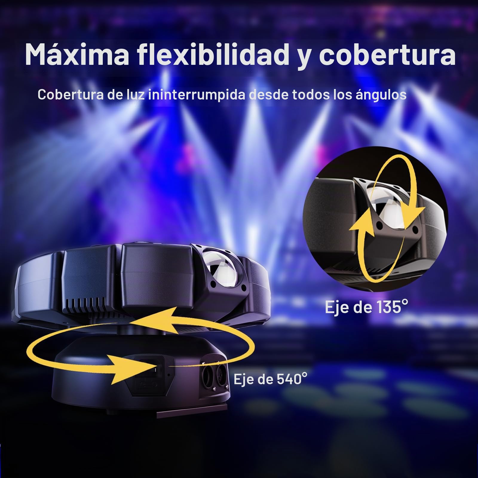 150W Beam Cabeza móvil Luces de Escenario con Control Remoto, 8 brazos LED RGBW Haz Luz de Fiesta Bola de Discoteca con Patrones Estroboscópico DMX512 Control de Sonido para Bar DJ Boda Concierto