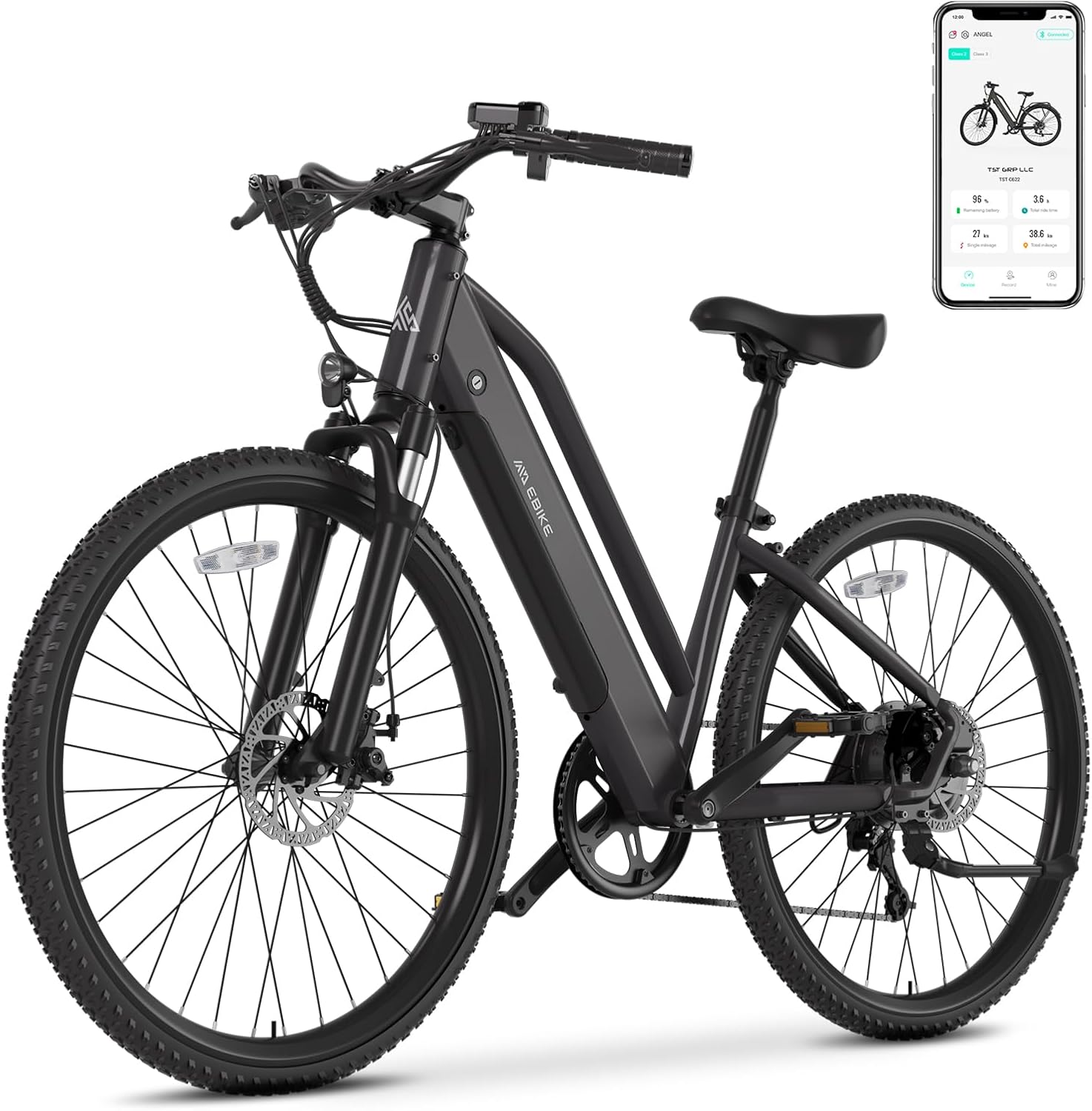 TST Electrical Bike for Adults with Peak 750W Motor, 36V/480WH Detachable Constructed-in Battery, 40Miles 25MPH Metropolis E Bike,7-Pace 26″ Electrical Bicycle for Commute