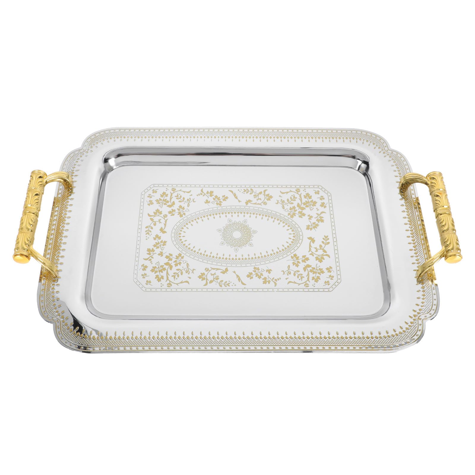 Plateau de fruits en acier inoxydable doré CRAFTHROU vintage